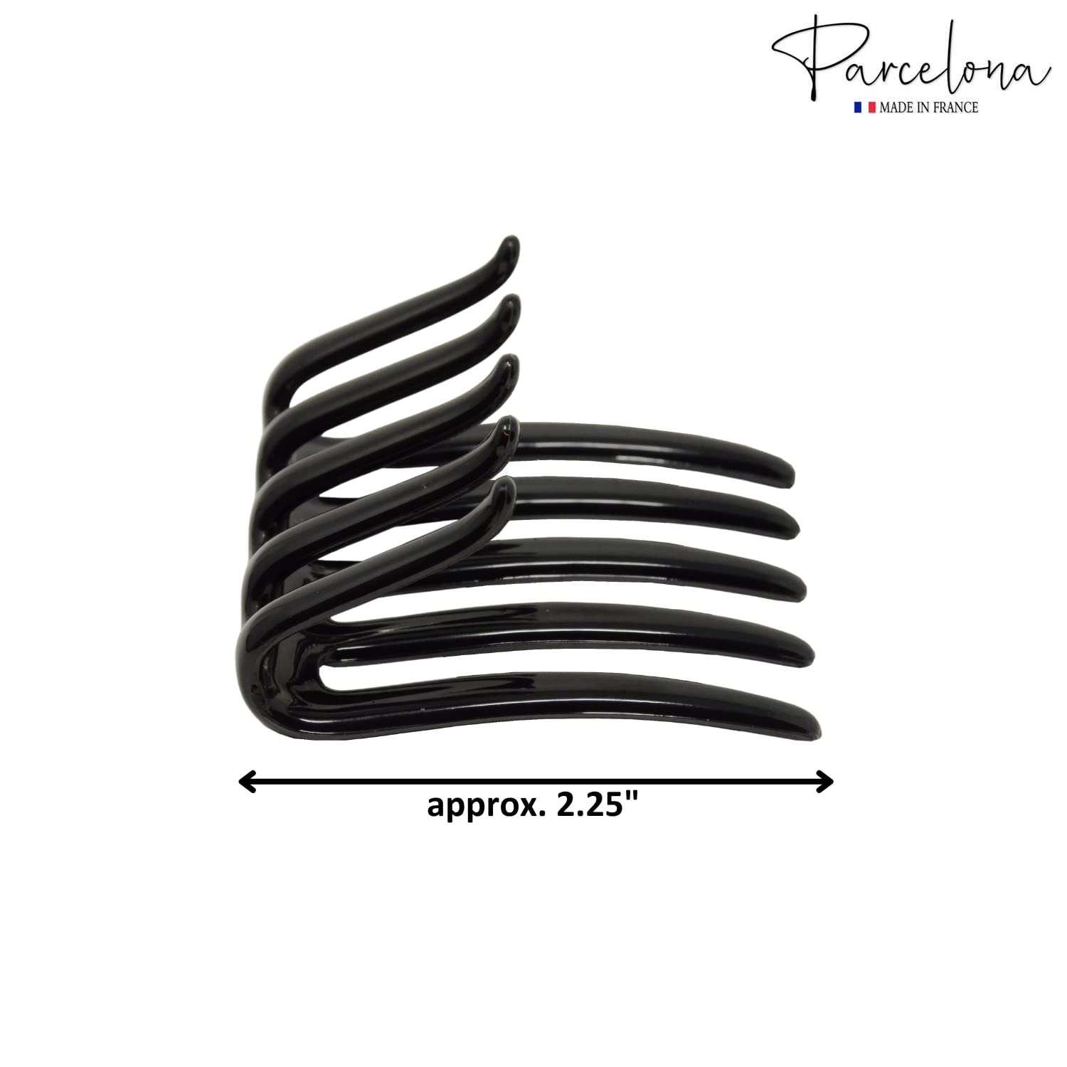 Parcelona French Crab Interlocking Medium Cellulose Hair Side Comb for Women