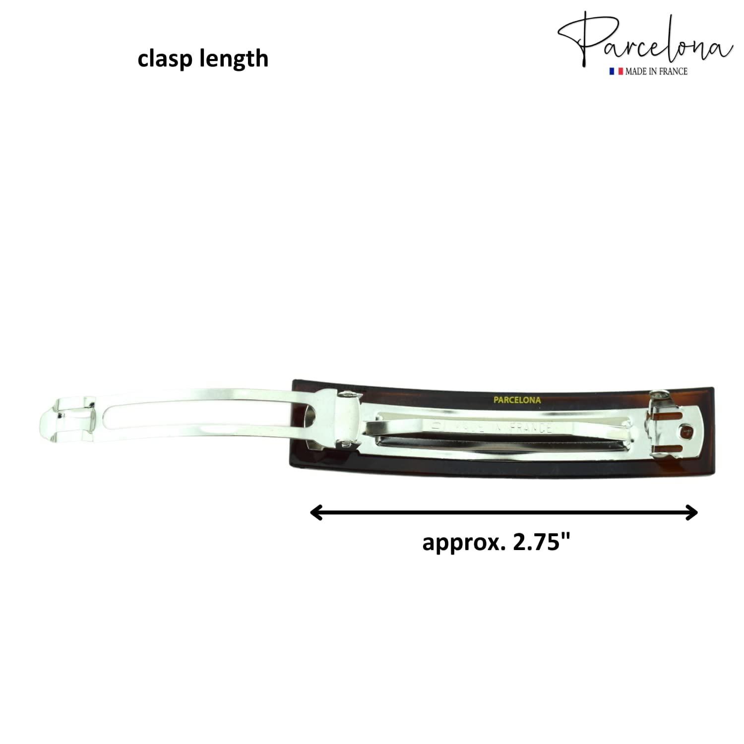 Parcelona French Oblong Tortoise Shell Medium Cellulose Hair Barrette for Women