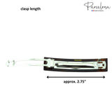 Parcelona French Oblong Tortoise Shell Medium Celluloid Hair Barrette for Women