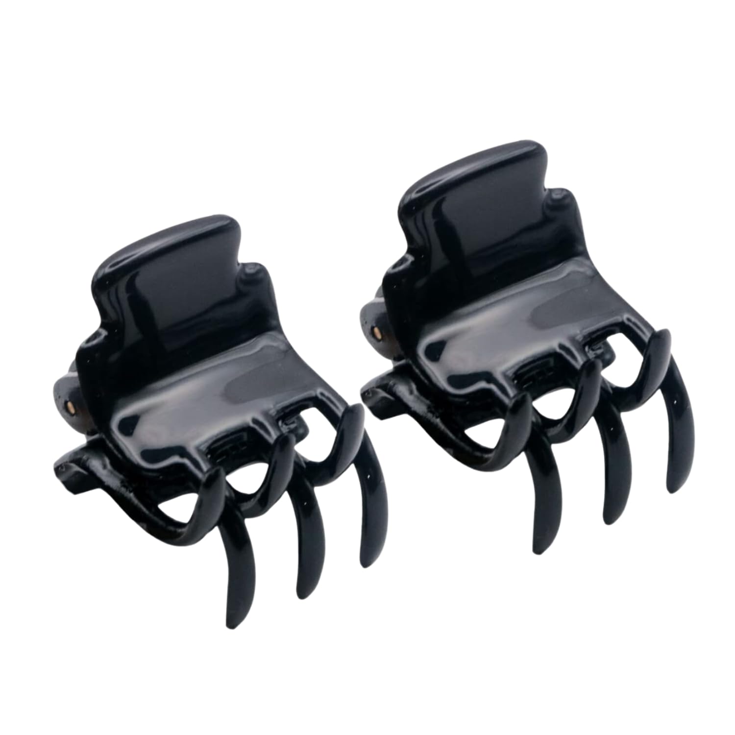 Parcelona French Glossy Square Very Small Celluloid Hair Claws for Women 2Pcs