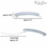 French Amie Rounded Oblong Small Cellulose No Metal Hair Slide Barrettes(2 Pcs)