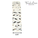 French Amie Oblong 3 1/2" Celluloid Handmade Automatic Hair Barrette for Women