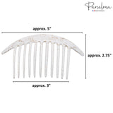 Parcelona French Tapered Edge 11 Teeth Side Hair Combs for Women & Girls (2Pcs)