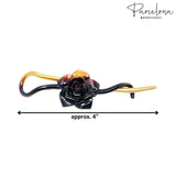 Parcelona French Rose Flower Twist N Clip Cellulose Hair Barrette for Women