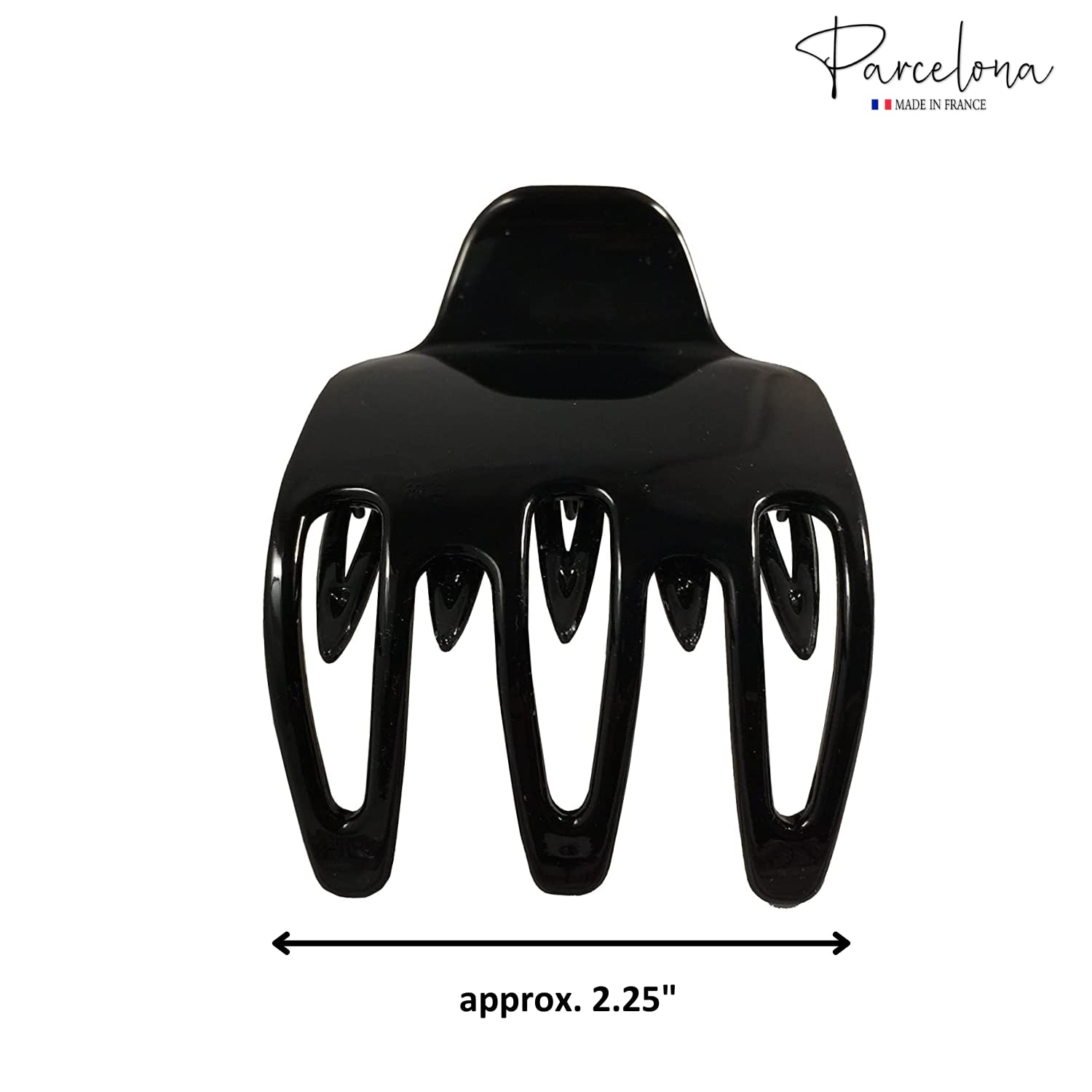 Parcelona French Wide Paw Medium Cellulose Side Slide Yoga Hair Claw for Women