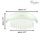Parcelona French Alice Large Celluloid 12 Teeth Side Hair Combs for Women 2 Pcs