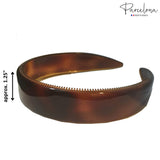 Parcelona French Extra Wide Tortoise Shell Celluloid Hair Headband for Women