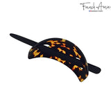 French Amie Oval Arch Handmade Celluloid Hair Bun Cover with Stick for Women