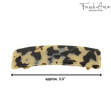 French Amie Rectangular White Tokyo Celluloid Handmade Automatic Hair Barrette