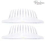 Parcelona French Tapered Edge 11 Teeth Side Hair Combs for Women & Girls (2Pcs)