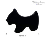 French Amie Scottish Dog Puppy 2" Small Celluloid Handmade Hair Barrette