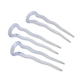 Parcelona French Mystic Large 3" Celluloid Chignon U Shaped Hair Pins(Set of 3)