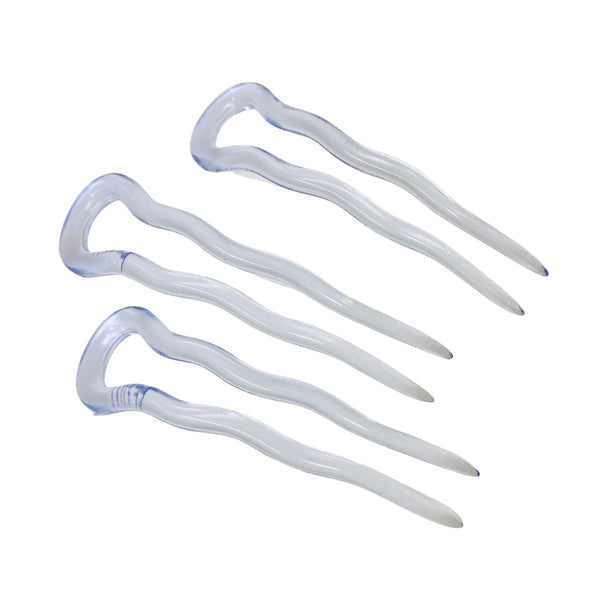 Parcelona French Mystic Large 3" Celluloid Chignon U Shaped Hair Pins(Set of 3)