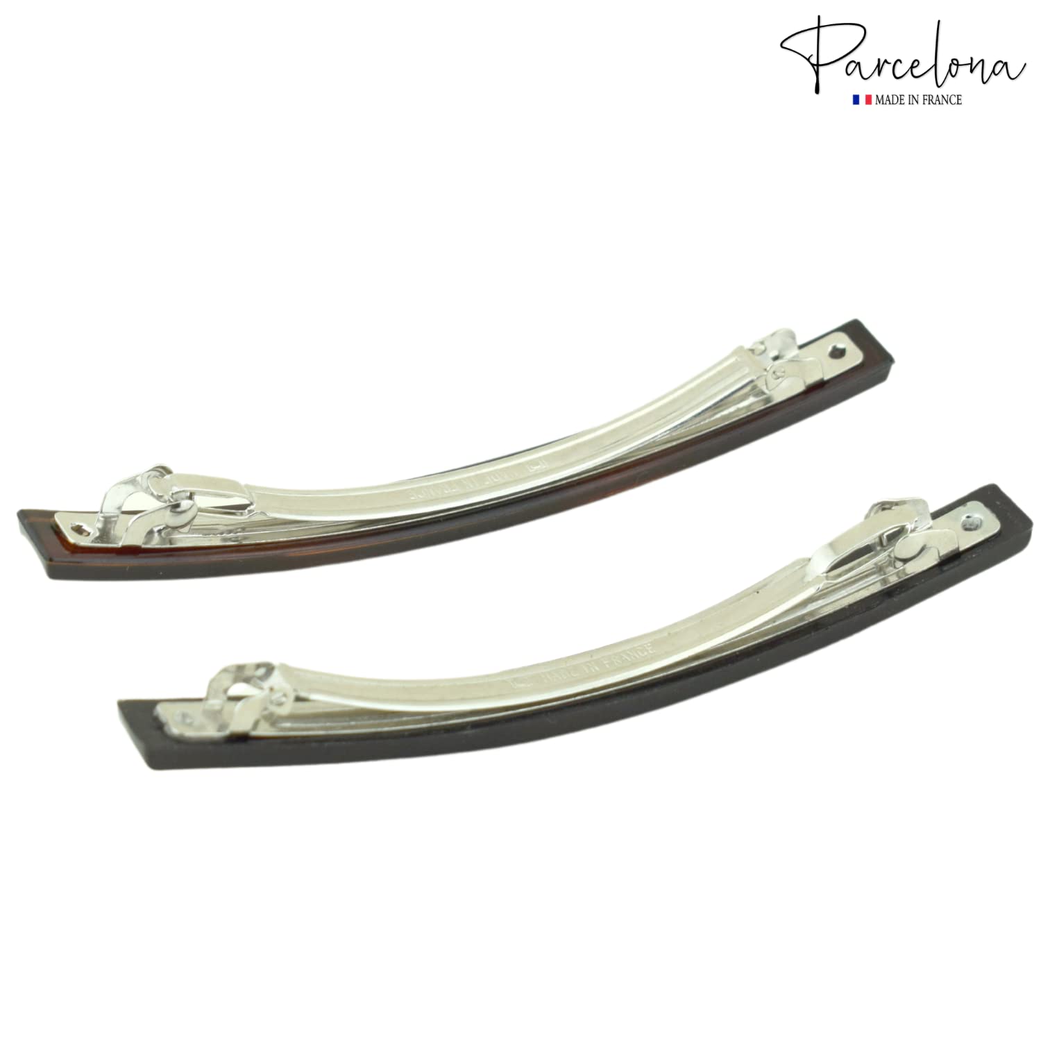 Parcelona French Long and Thin Large Cellulose Hair Barrette for Women and Girls