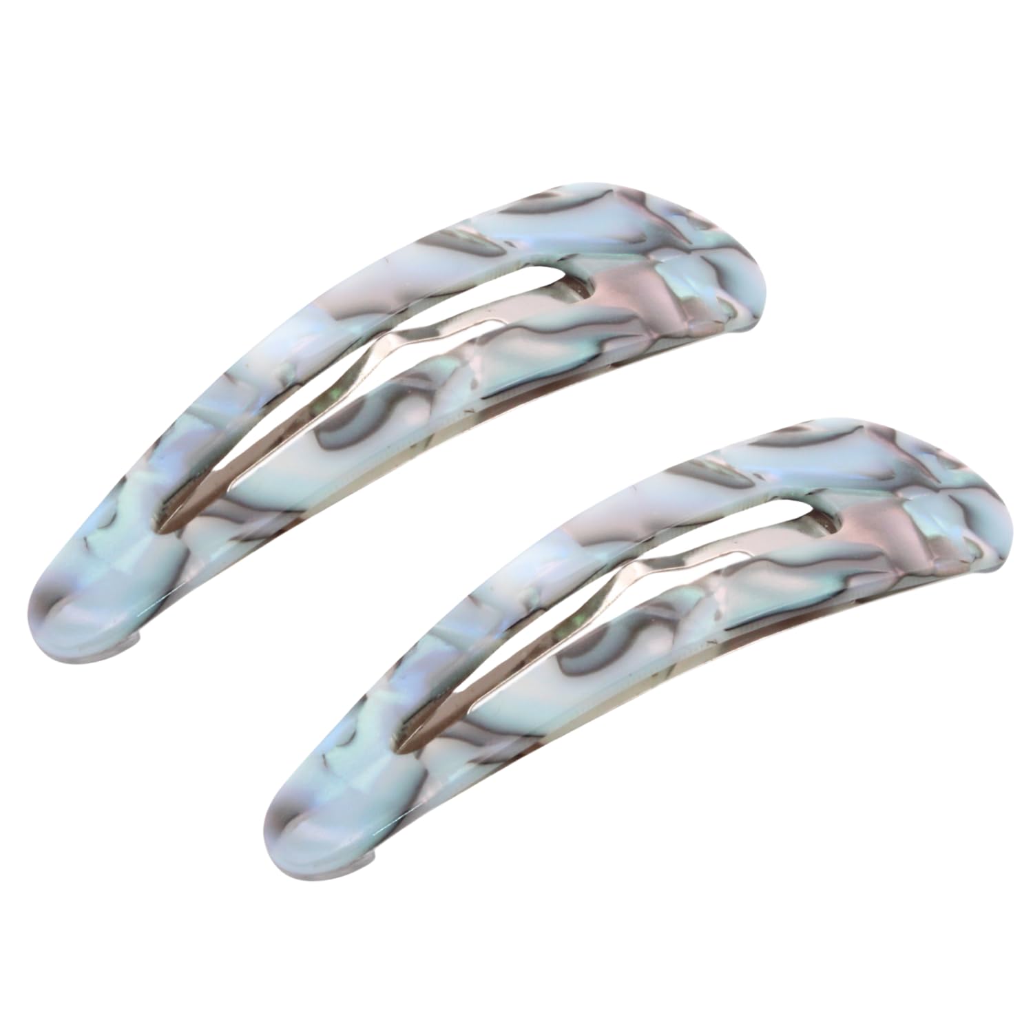 French Amie Clic Clac Large Handmade Celluloid Snap Hair Pins for Women(2 Pcs)