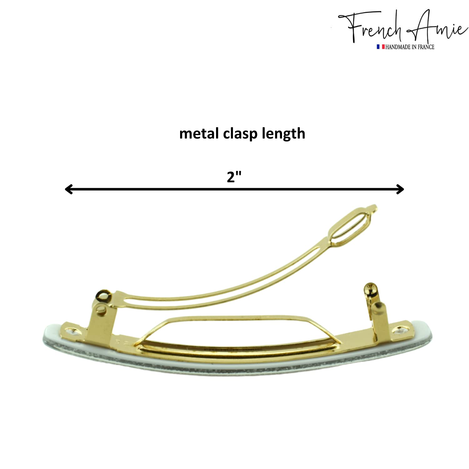 French Amie Small 2 1/4" Glitter Cellulose Acetate Automatic Hair Clip Barrette