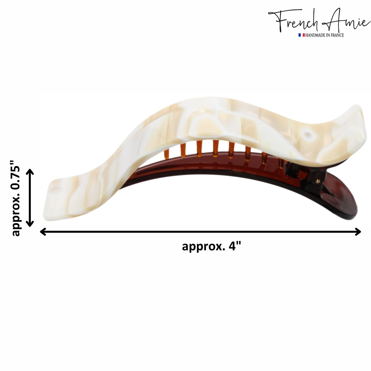French Amie Duckbill Style Curved Rectangle Hair Claw – Women Girls Hair Clip