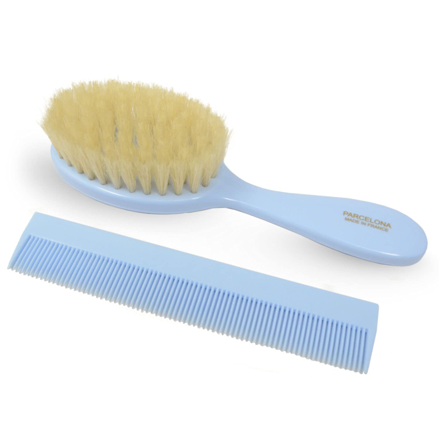 Parcelona French Grooming Combo 6” Celluloid Baby Brush and Comb for Toddlers
