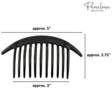 Parcelona French Tapered Edge 11 Teeth Side Hair Combs for Women & Girls (2Pcs)