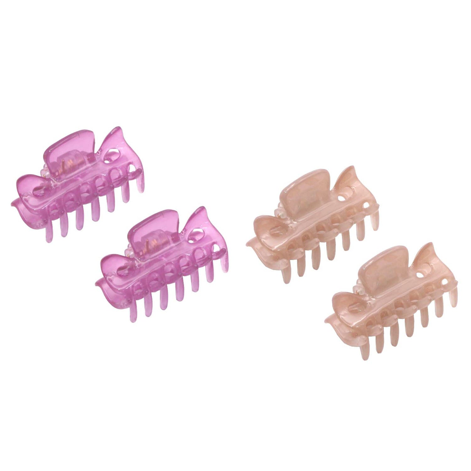 Parcelona French Classic 1.5" Small Celluloid Set of 3 Hair Claws for Women