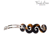 French Amie Swirls Tokyo Medium Celluloid Handmade Hair Clip with Silver Clasp