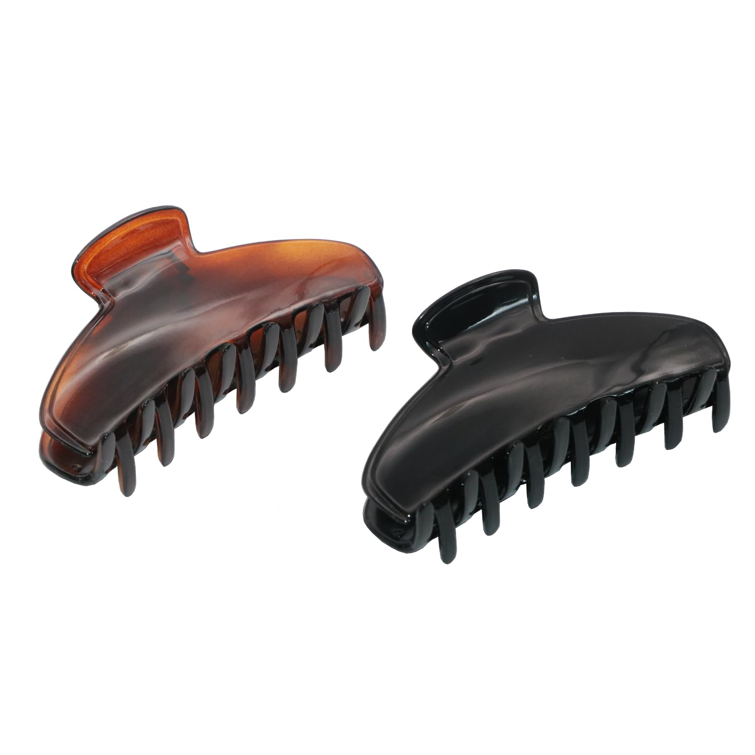Parcelona French Basic Medium 3 1/2" Celluloid Jaw Hair Claws for Women(2 Pcs)