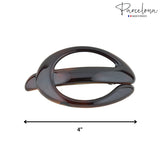 Parcelona French Buckle Cut Out Savana Large 4” Celluloid  Hair Clip Barrette