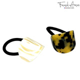 French Amie Curve Oval Celluloid Handmade Ponytail Elastic Hair Tie for Women