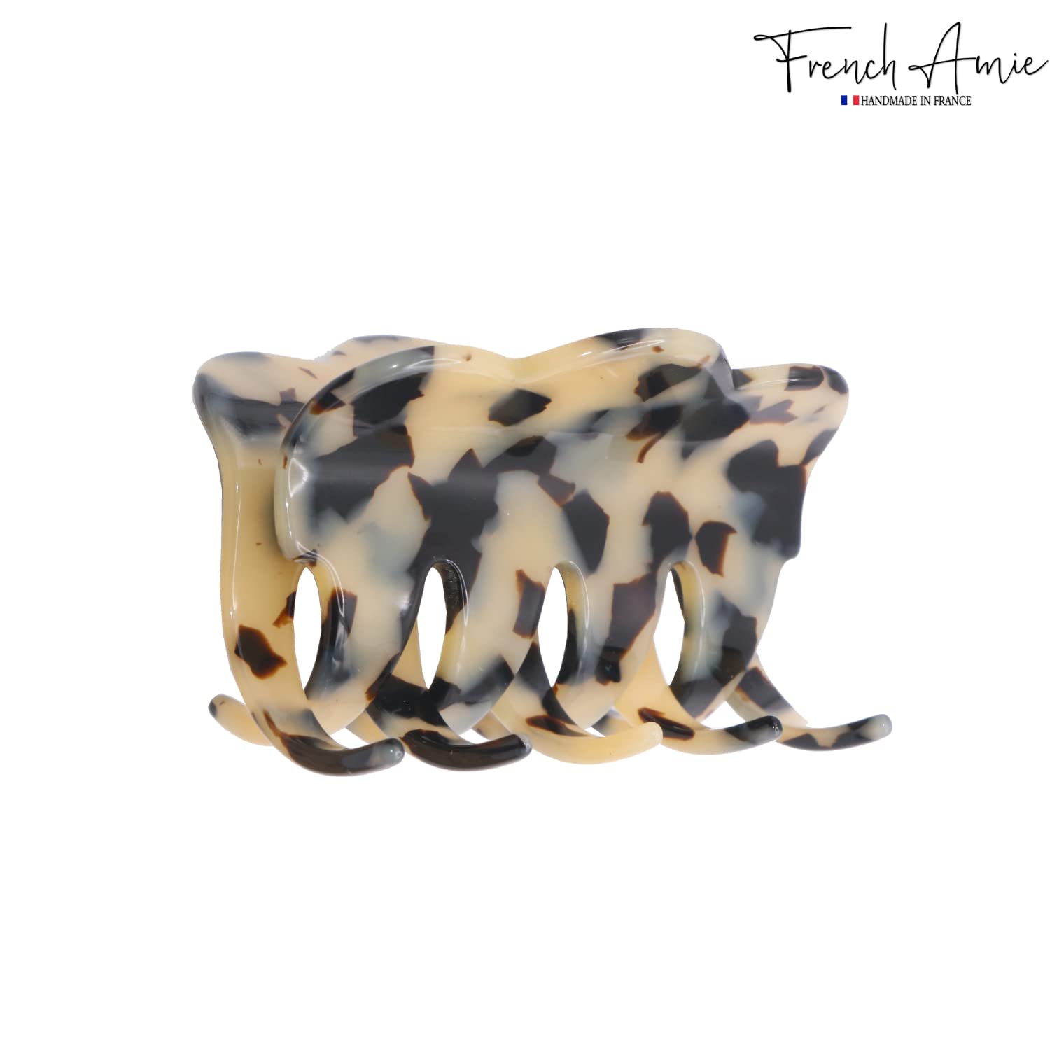 French Amie Crown Wave Small 2.5” Cellulose Handmade Interlocking Hair Claw