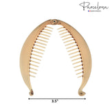 Parcelona French Fat Oval Crystal Brown Large 5" Celluloid Fishtail Hair Banana