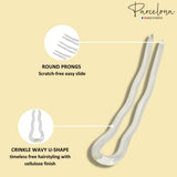 Parcelona French Mystic Large Celluloid Hair Pins for Women & Girls(6Pcs)