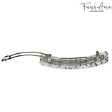 French Amie Long Rectangle Handmade Large Hair Barrette Clip for Women N Girls