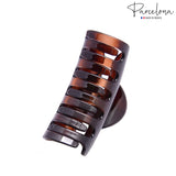 Parcelona French Channel Medium Tortoise Shell No Slip Grip Hair Tube Claw Clip