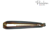 Parcelona French Plain Curve Shell  4 1/4” Celluloid Banana Hair Clip for Women
