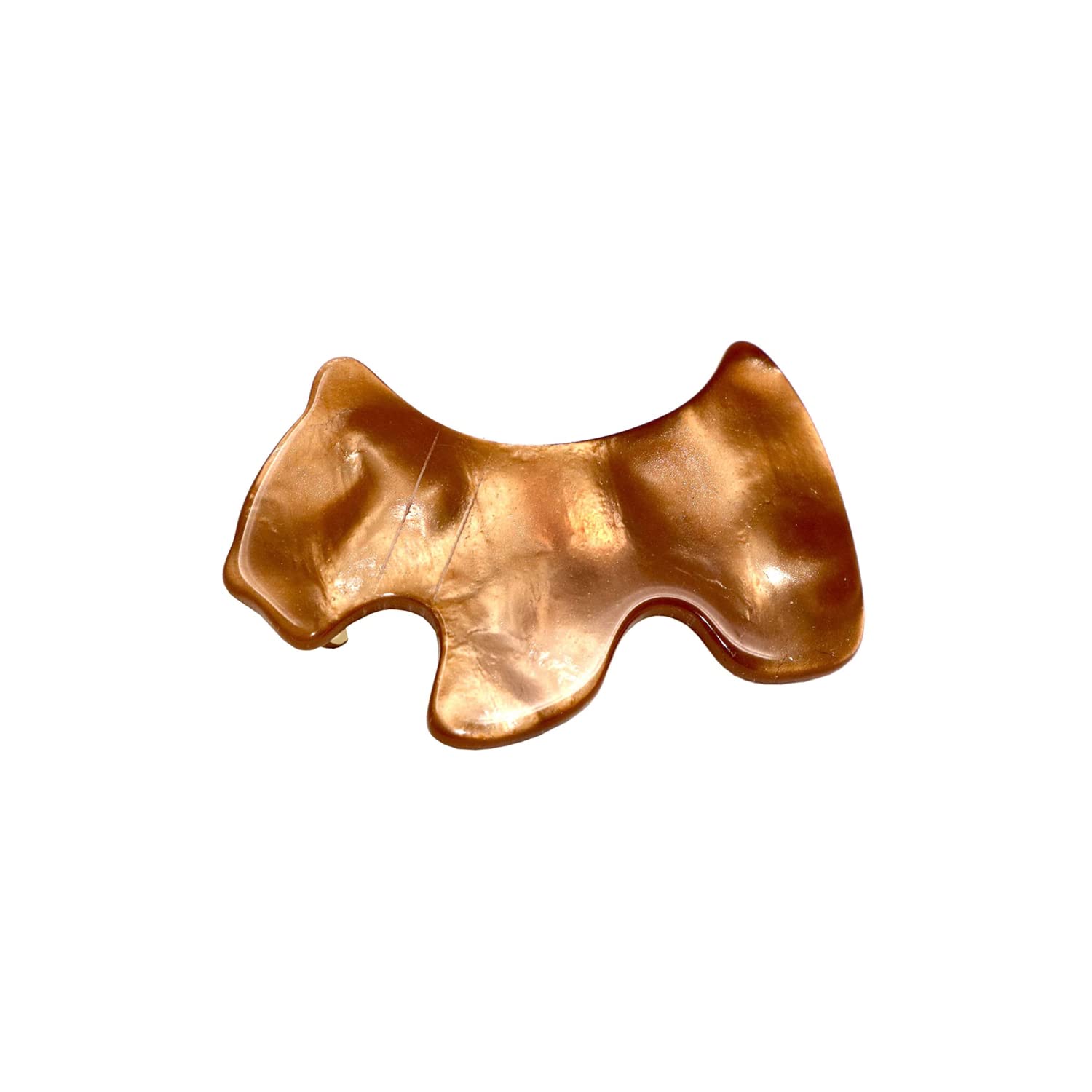 French Amie Scottish Dog Puppy 2" Small Celluloid Handmade Hair Barrette