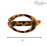 Parcelona French Buckle Cut Out Savana Large 4” Celluloid  Hair Clip Barrette