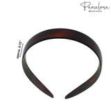 Parcelona French Wide Shell and Black Celluloid Hair Headbands for Women(2 Pcs)