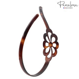 Parcelona French Wide Flower Tortoise Shell Brown Celluloid Acetate Hair