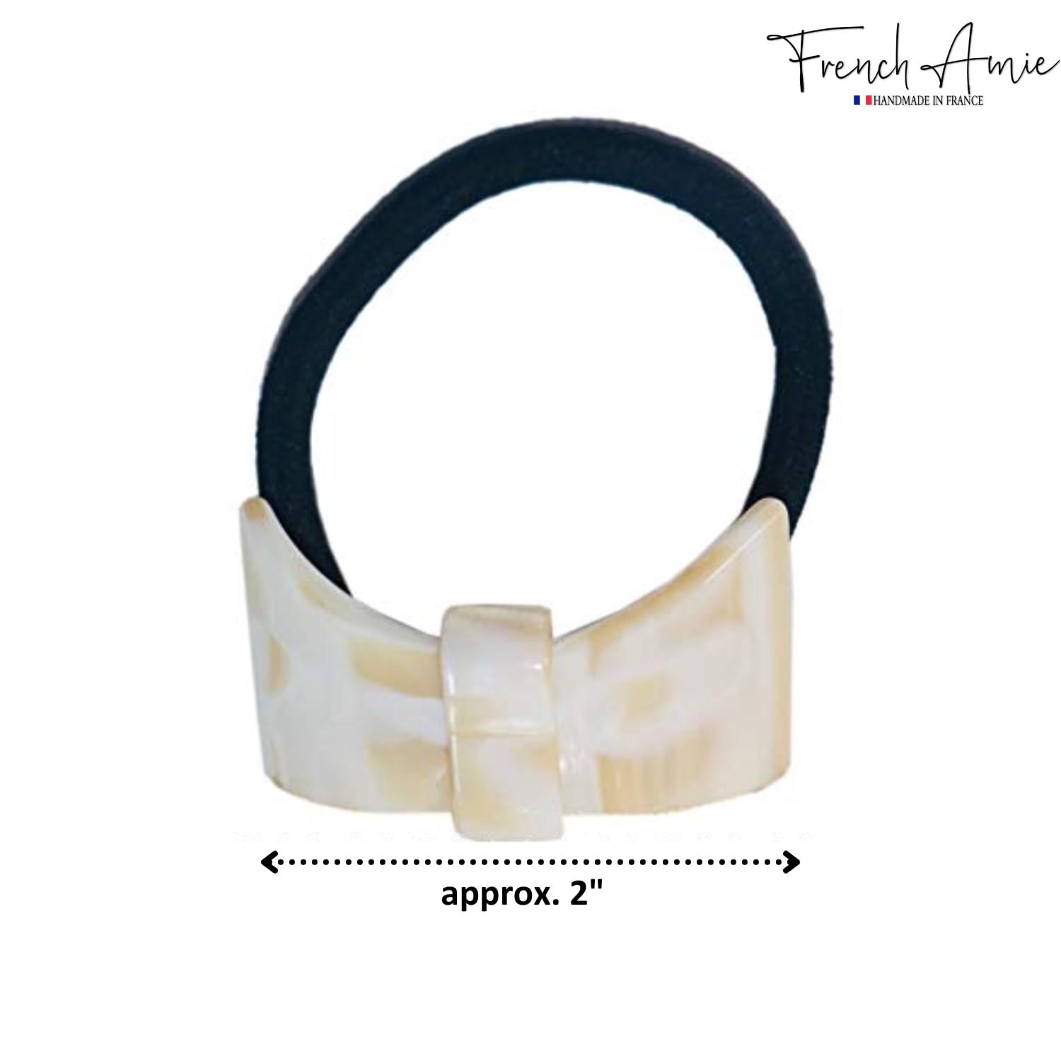 French Amie Bow Knot Handmade Cellulose Elastic Hair Tie for Women and Girls