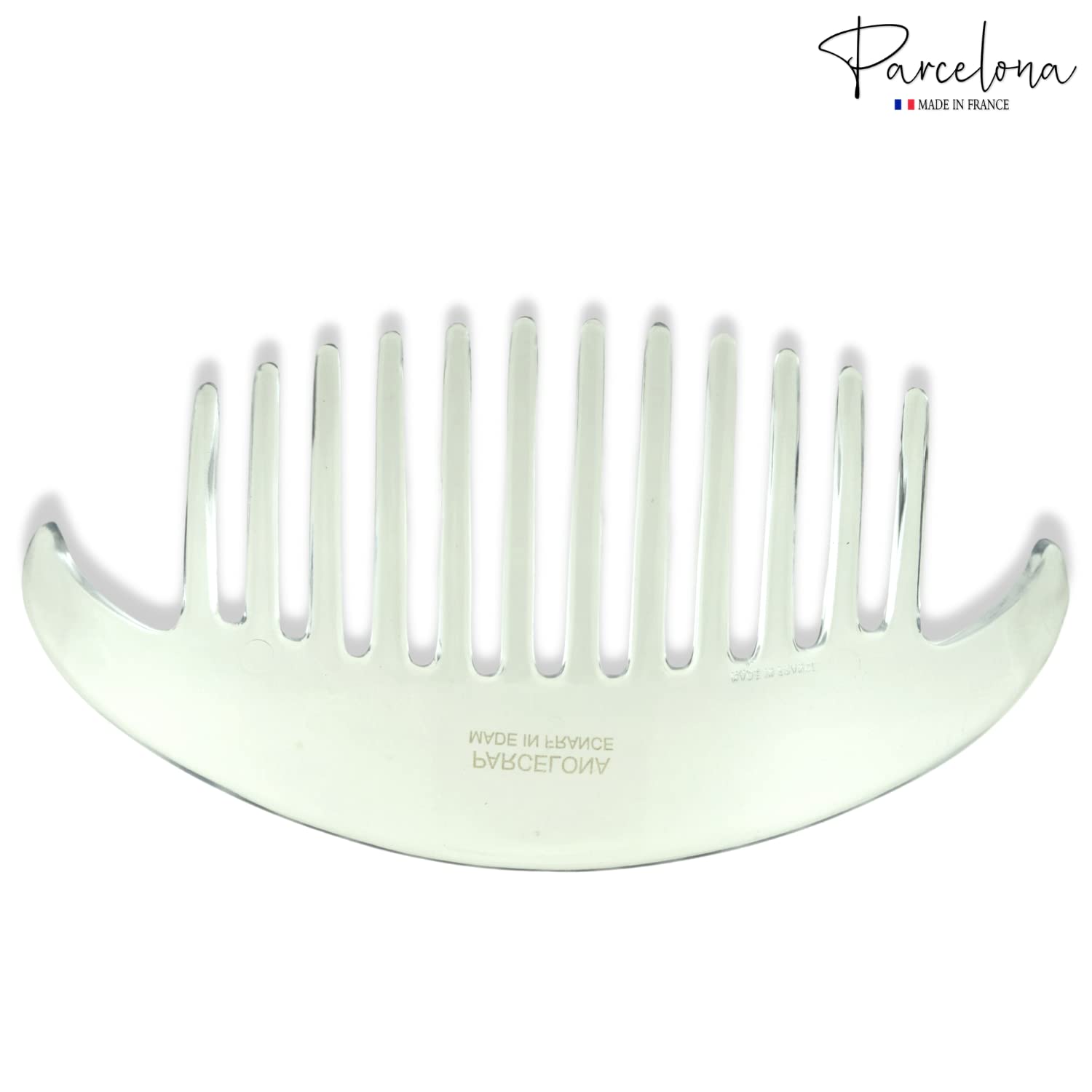 Parcelona French Alice Large Cellulose 12 Teeth Side Hair Combs for Women 2 Pcs