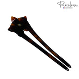 Parcelona French Belle Flower Shell Chignon Celluloid Hair U Stick Pin