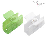 Parcelona French Checkered Small Celluloid Jaw Hair Claw Clamps for Women(2 Pcs)