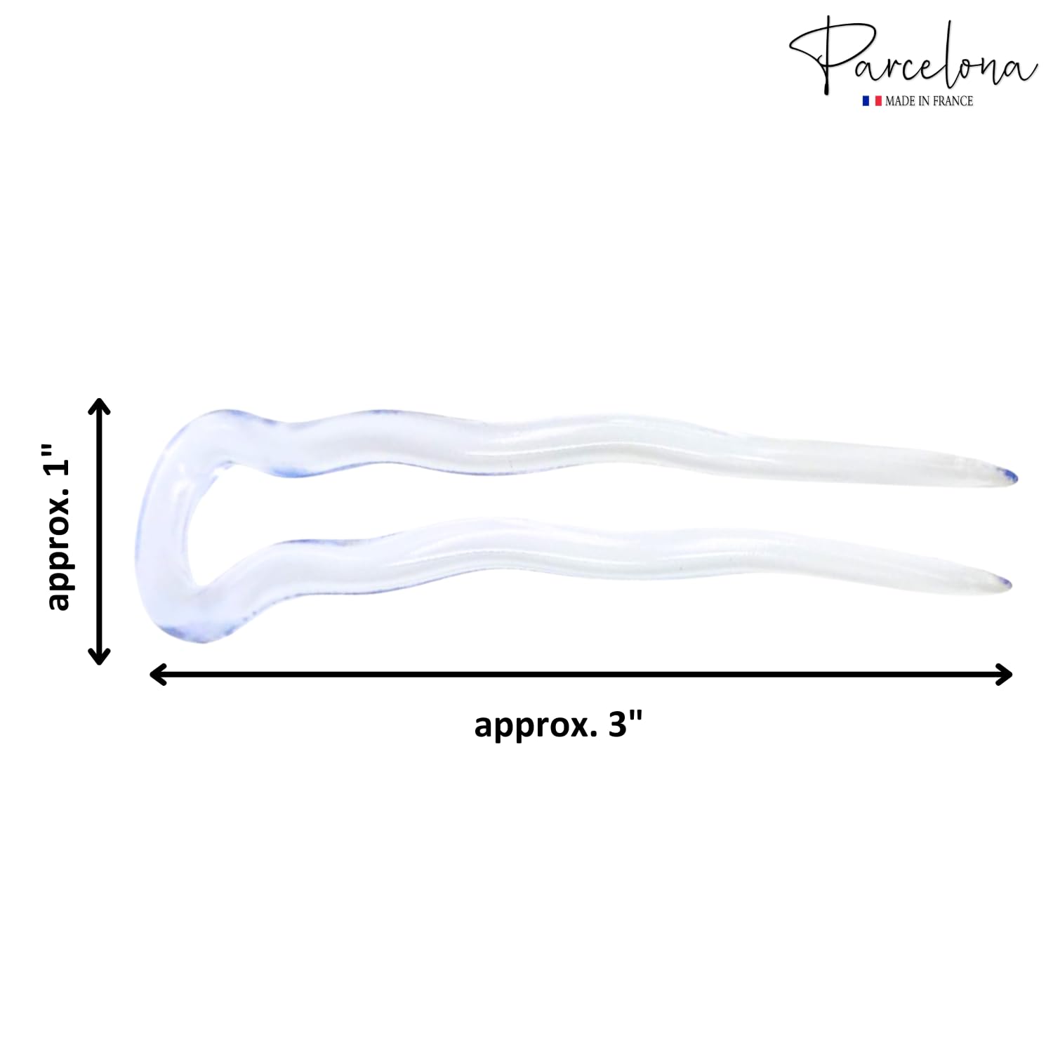 Parcelona French Mystic Large Cellulose Hair Pins for Women & Girls(6Pcs)