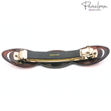 Parcelona French Scalloped Oval Barrette 4.75" Tortoise Shell Non-Slip Hair Clip Grip