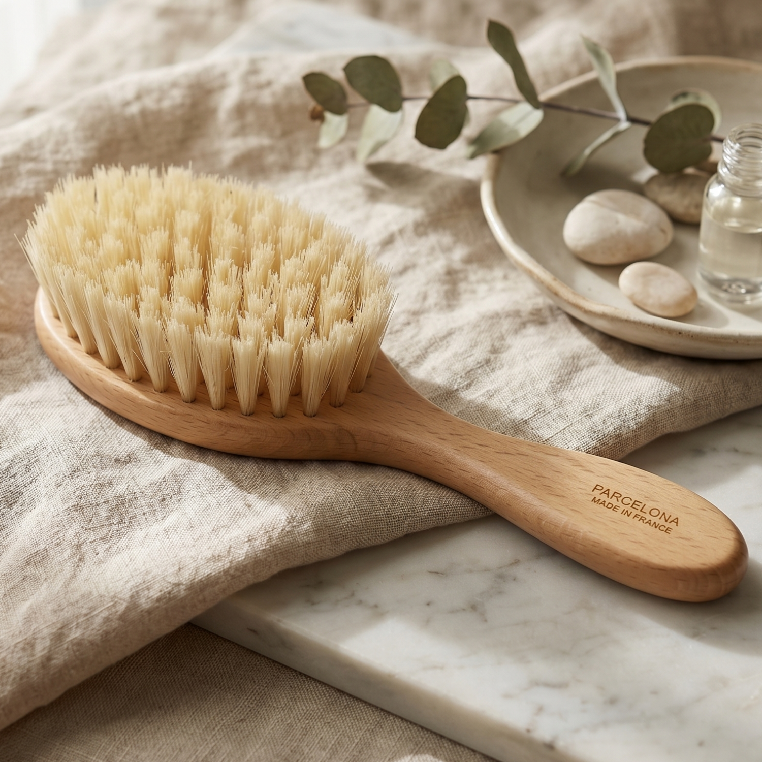 Parcelona French Grooming Combo 6” Cellulose Baby Brush and Comb for Toddlers