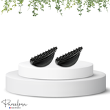Parcelona French Thin Arch Cutout Medium 3" Hair Claw Clips for Women Set of 2