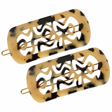 French Amie Swirls 2 ¼” Celluloid Handmade Tige Boule Snap Hair Clips for Women