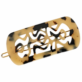 French Amie Swirls 2 ¼” Celluloid Handmade Tige Boule Snap Hair Clips for Women