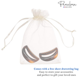 Parcelona French Thin Arch Cutout Medium 3" Hair Claw Clips for Women Set of 2