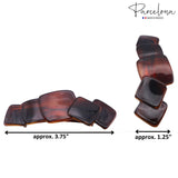 Parcelona French Cube Tortoise Shell Celluloid Automatic Hair Clip Barrette